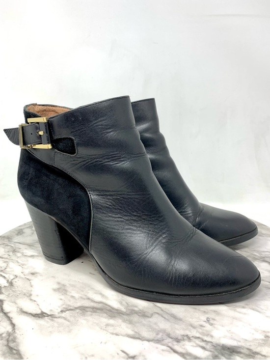 Louise et Cie Shoes - Louise Et Cie Vasca Black Leather & Suede Ankle Boot with Buckle 8 Preppy Chic